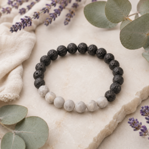 Lava Rock & Maifanite Gemstone Bracelet